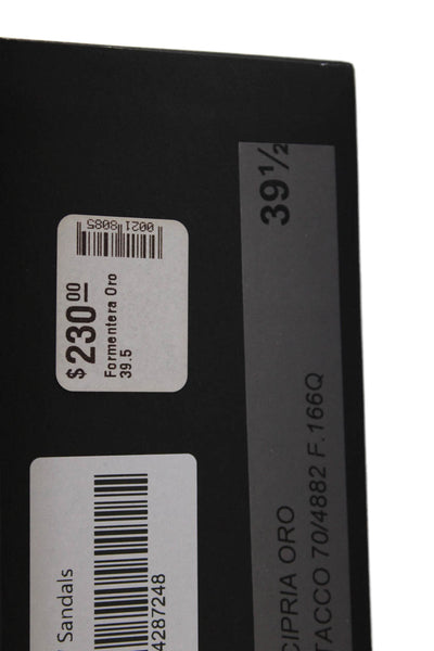 Cristina Millotti Womens Metallic Double Strap Formentera Sandals Gold Size 39.5