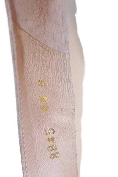 FS/NY Womens Slip On Laser Cut Cap Toe Deuce Ballet Flats Camel Suede Size 6.5