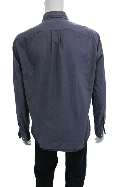 J Crew Mens Long Sleeve Button Up Shirt Blue Size L