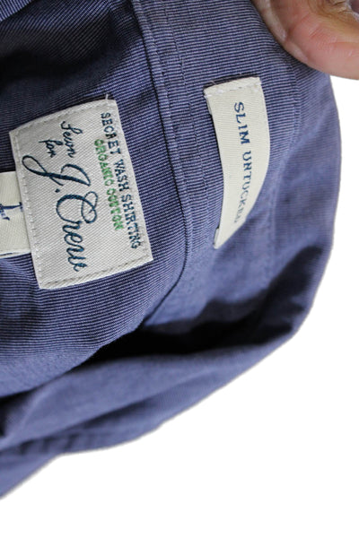 J Crew Mens Long Sleeve Button Up Shirt Blue Size L