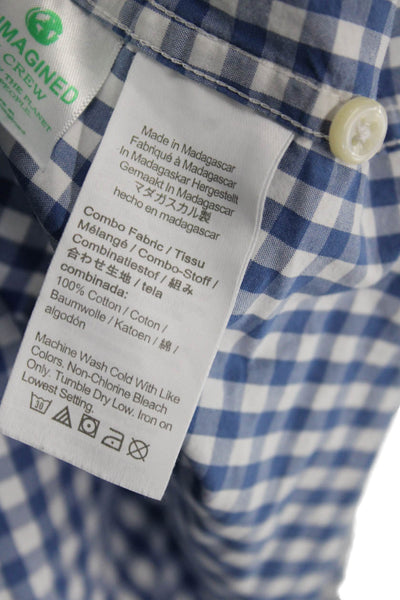 J Crew Mens Cotton Long Sleeve Gingham Casual Shirt Blue Size L