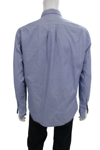 J Crew Mens Long Sleeve Button Down Casual Shirt Blue Size L