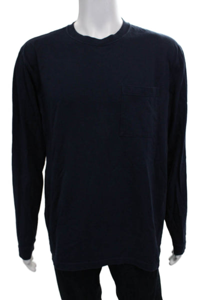 J Crew Mens Dark Blue 100% Cotton Crew Neck Long Sleeve T-Shirt Size L