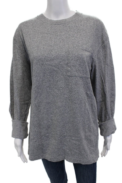 J Crew Mens Gray Cotton Tunic T-Shirt Long Sleeve Crew Neck Size L