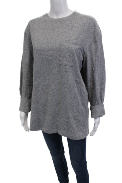 J Crew Mens Gray Cotton Tunic T-Shirt Long Sleeve Crew Neck Size L