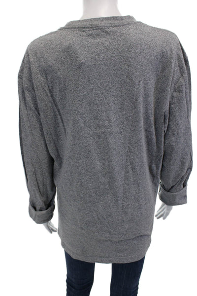 J Crew Mens Gray Cotton Tunic T-Shirt Long Sleeve Crew Neck Size L