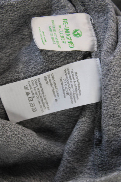 J Crew Mens Gray Cotton Tunic T-Shirt Long Sleeve Crew Neck Size L