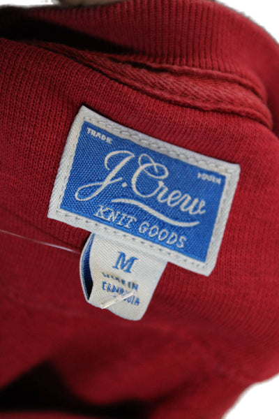 J Crew Unisex Red Basic Crew Neck Cotton Long Sleeve T-Shirt Size M