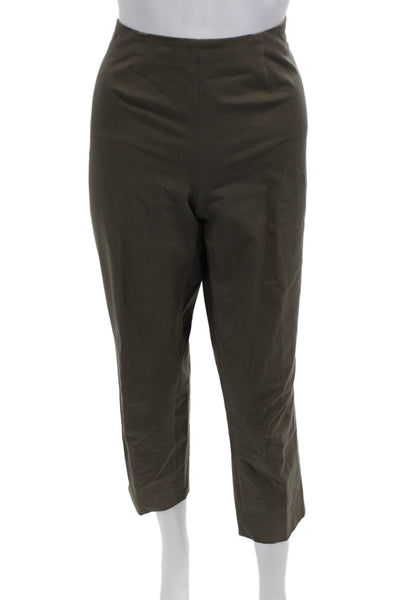 Piazza Sempione, Women Cropped Ankle Dress Pants Brown Zip Size M