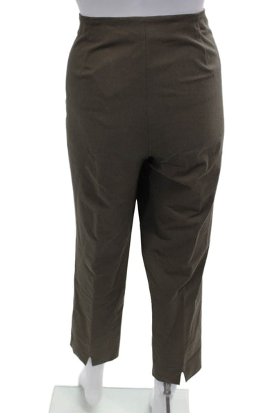 Piazza Sempione, Women Cropped Ankle Dress Pants Brown Zip Size M