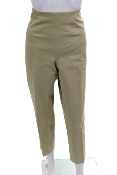 Piazza Sempione Women Cropped Ankle Dress Khaki Pants Beige Size M
