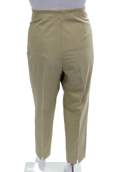 Piazza Sempione Women Cropped Ankle Dress Khaki Pants Beige Size M