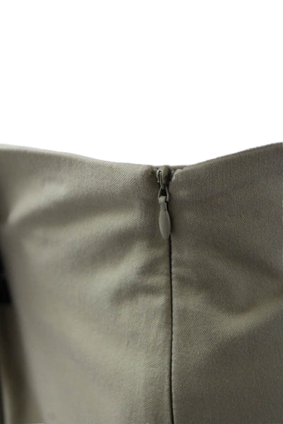 Piazza Sempione Women Cropped Ankle Dress Khaki Pants Beige Size M