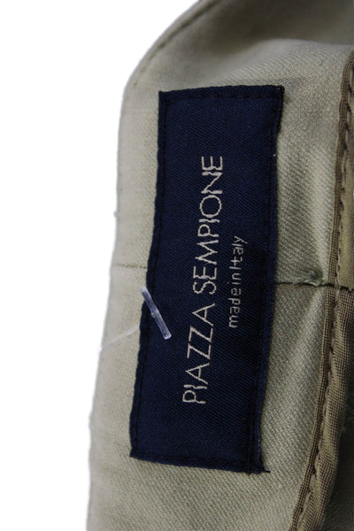 Piazza Sempione Women Cropped Ankle Dress Khaki Pants Beige Size M