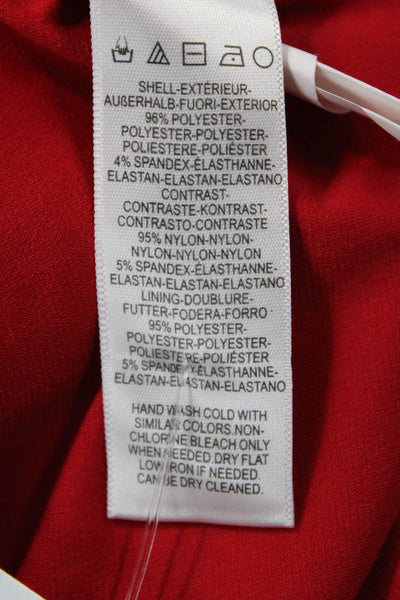 Dress the Population Women Bodycon Sheath Red Sleeveless Mid-Calf Size S