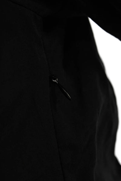 Zara Women Black Shirt Wrap Dress Long Sleeve Collared Button Polyester Size M