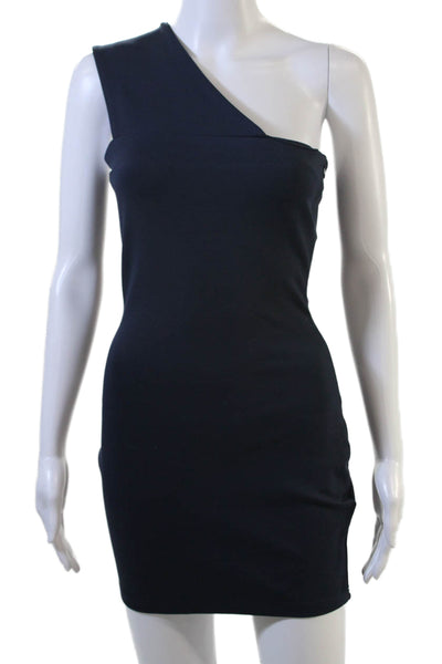 Super Down Womens Bodycon Mini Dress Dark Blue Sleeveless Zip Rayon Size S