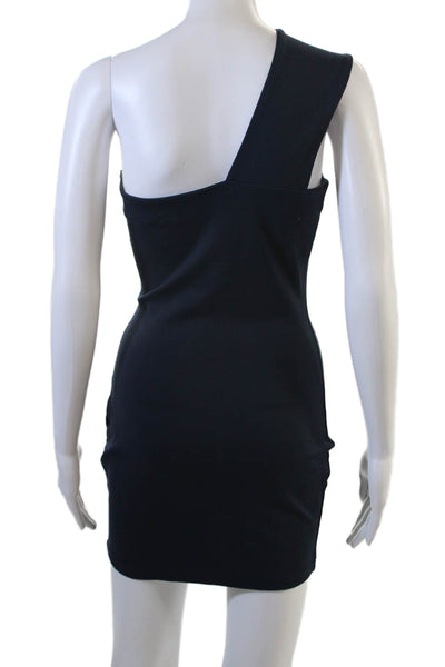 Super Down Womens Bodycon Mini Dress Dark Blue Sleeveless Zip Rayon Size S