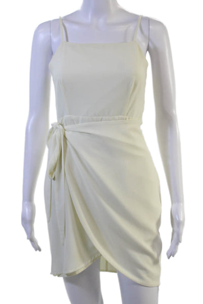 By The Way Women Beige Mini Slip Dress Square Neck Sleeveless Polyester Size S