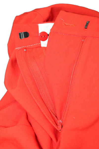 Zara Women Cropped Dress Pants Red Button Closure Size M