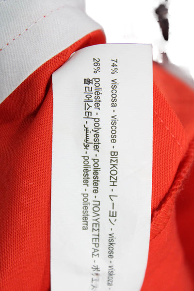 Zara Women Cropped Dress Pants Red Button Closure Size M
