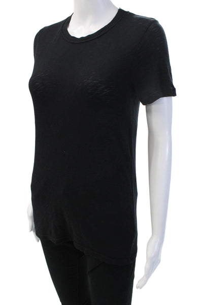 Stateside Women Basic T-Shirt Black Supima Cotton Crew Neck Short Sleeve Size S