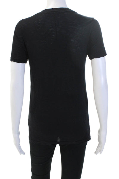 Stateside Women Basic T-Shirt Black Supima Cotton Crew Neck Short Sleeve Size S