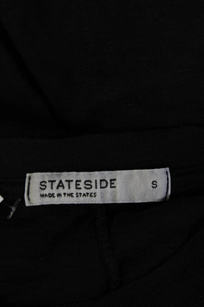 Stateside Women Basic T-Shirt Black Supima Cotton Crew Neck Short Sleeve Size S