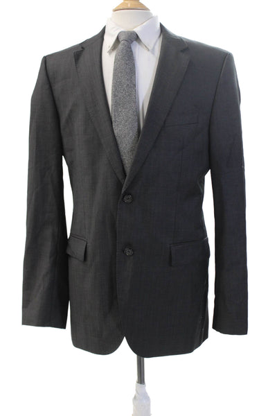 Boss Hugo Boss Mens 2 Piece Suit Jacket Dark Gray Wool Size 42