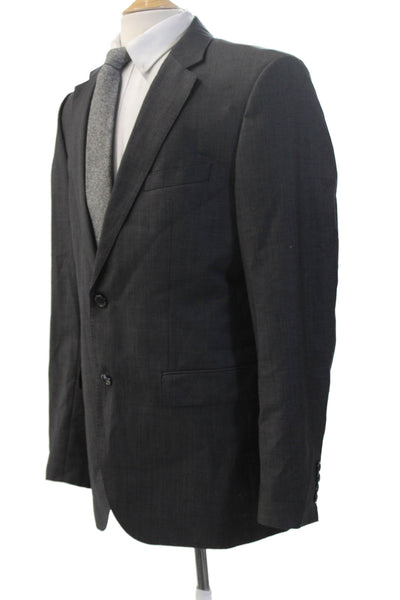 Boss Hugo Boss Mens 2 Piece Suit Jacket Dark Gray Wool Size 42