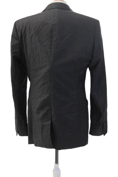 Boss Hugo Boss Mens 2 Piece Suit Jacket Dark Gray Wool Size 42