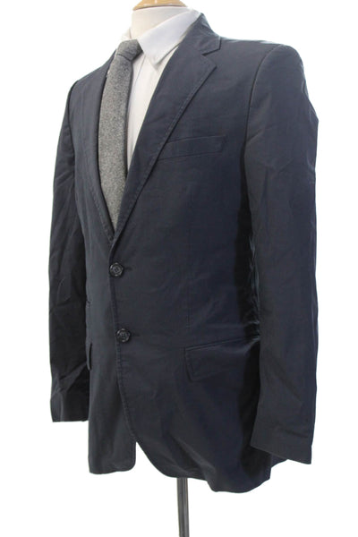 Hugo Hugo Boss Mens Dark Blue Blazer Collared Button Long Sleeve Size 38