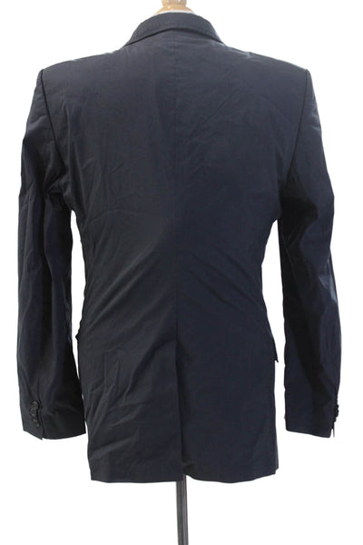 Hugo Hugo Boss Mens Dark Blue Blazer Collared Button Long Sleeve Size 38