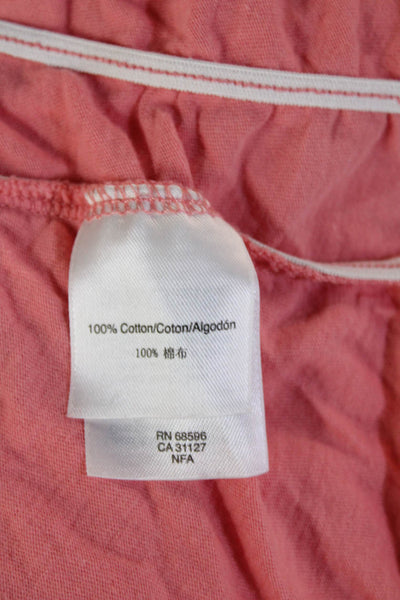 DKNY Womens Pink Cotton Round Neck Short Sleeve Maternity Tunic Size M