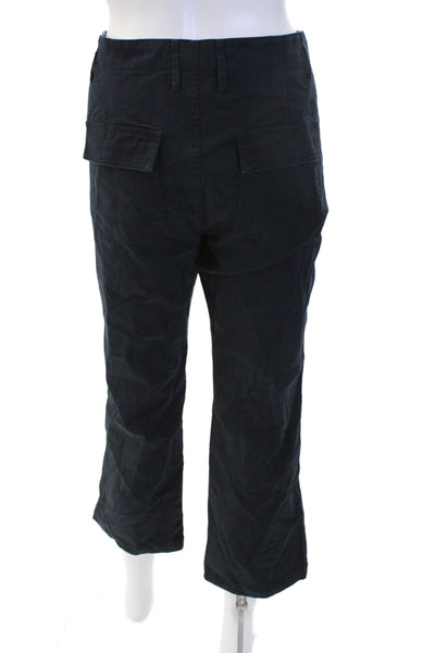 Vince Unisex Black Cropped Cargo Pants 96% Cotton 4% Spandex Size 8