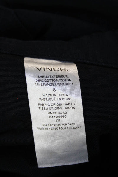 Vince Unisex Black Cropped Cargo Pants 96% Cotton 4% Spandex Size 8