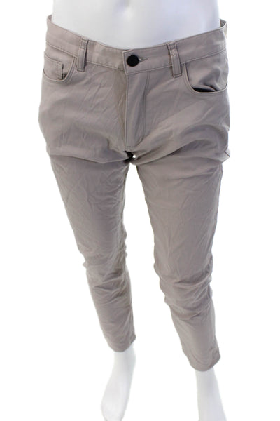 Theory Mens Chino Pants Gray Nylon Button Size 33