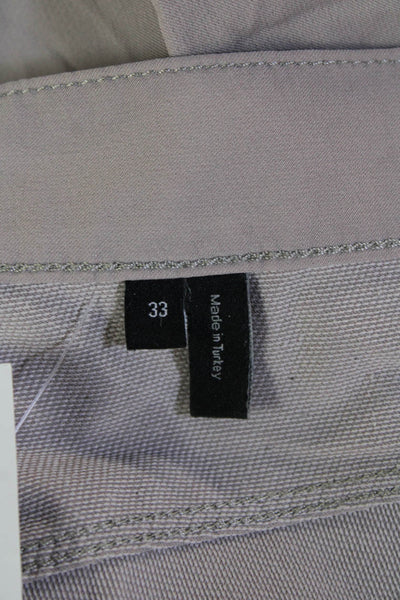 Theory Mens Chino Pants Gray Nylon Button Size 33