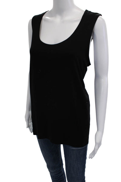 Eileen Fisher Womens Black Jersey Tank Round Neck Rayon Lycra Size S