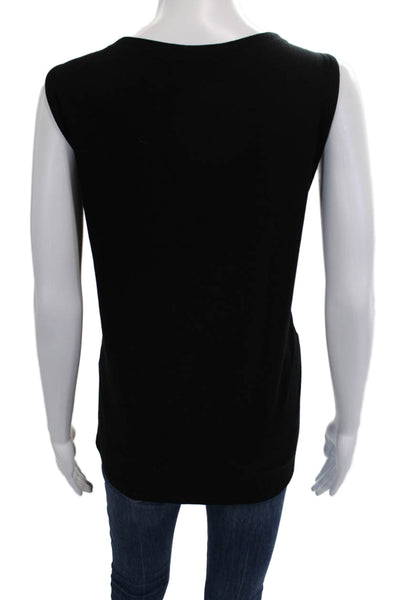 Eileen Fisher Womens Black Jersey Tank Round Neck Rayon Lycra Size S
