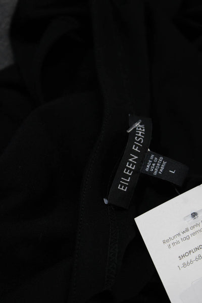 Eileen Fisher Womens Black Jersey Tank Round Neck Rayon Lycra Size S