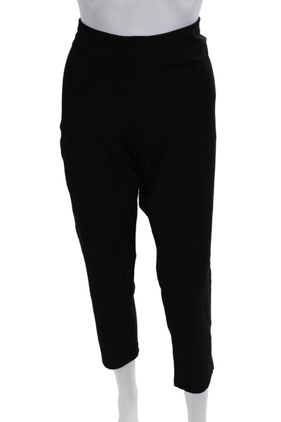Eileen Fisher Womens Cropped Ankle Black Pants Viscose Nylon Spandex Size 33