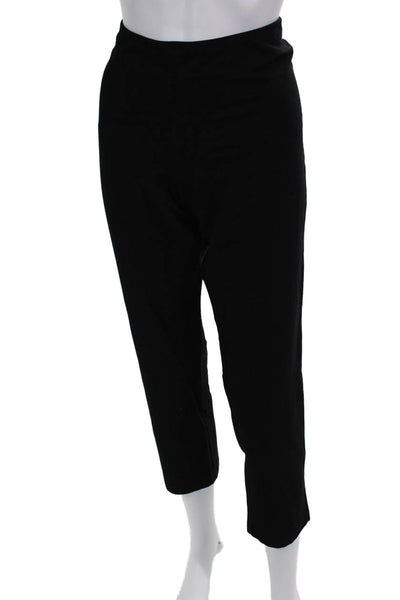 Eileen Fisher Womens Cropped Ankle Black Pants Viscose Nylon Spandex Size 33