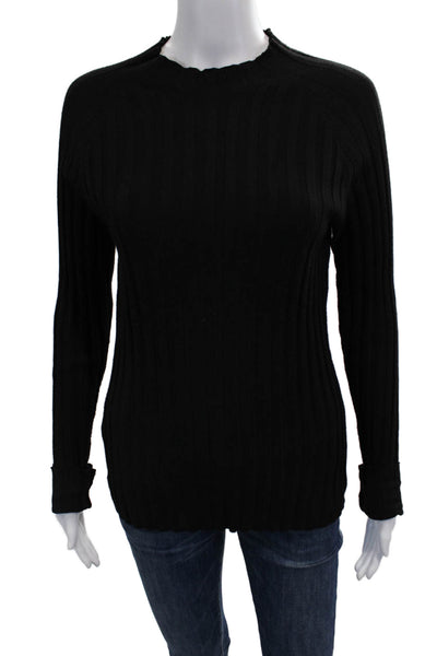 MNG Unisex Black Nylon Mock Neck Long Sleeve Pullover Sweater Size XL