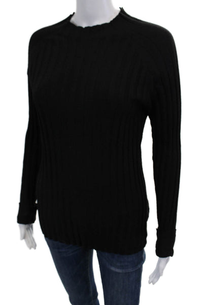 MNG Unisex Black Nylon Mock Neck Long Sleeve Pullover Sweater Size XL