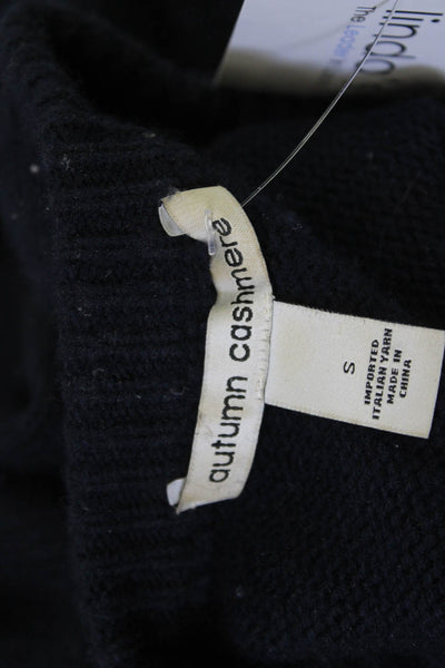 Autumn Cashmere Women Dark Blue Crewneck Pullover Cashmere Blend Size S