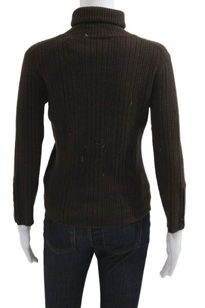 Magaschoni Womens Brown Cashmere Turtleneck Pullover Size S