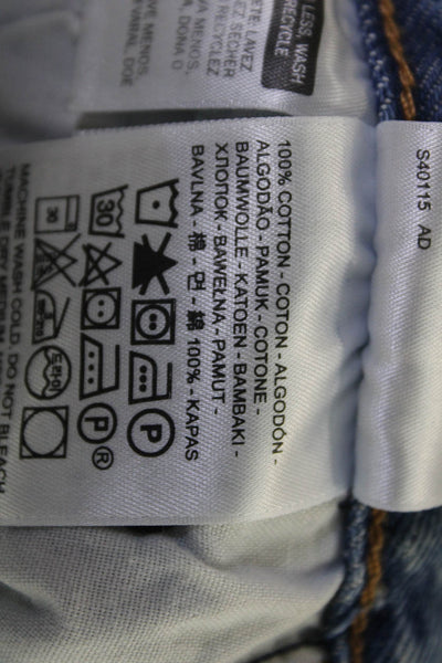 Levis Unisex Straight Jeans Blue Mid Rise Short Inseam 90s 100% Cotton Size 0