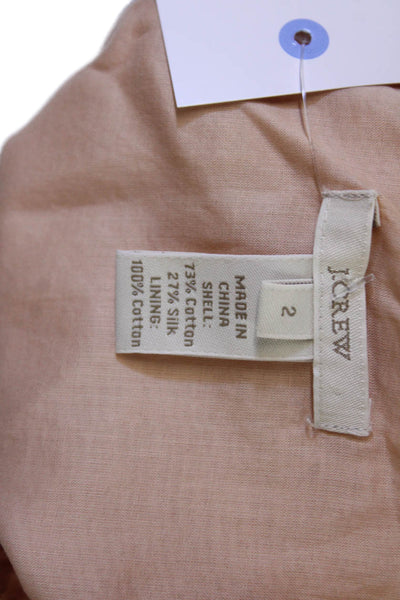 J Crew Women Beige Cotton Silk Zip Sleeveless Tank Boho Size S