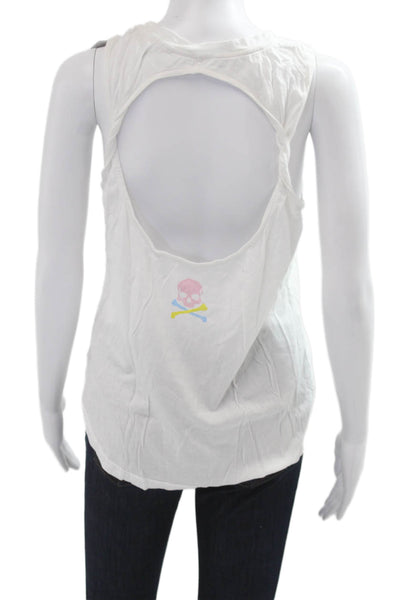 Soulcycle x Sundry Womens Basic Graphic Tank White Round Neck Sleeveless Size S